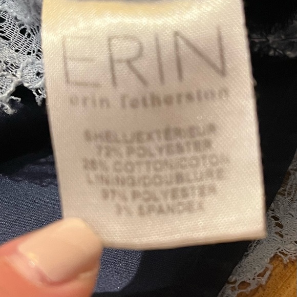 Erin Featherston Blue/grey Lace Sleeveless Dress Size 0 Fully Lined Great Cond. - Picture 6 of 6